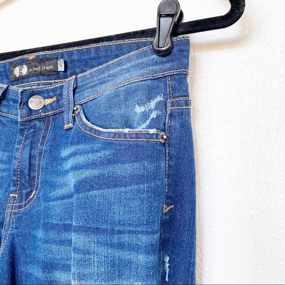 JET John Eshaya Distressed Cropped Denim Size 0 - Picture 2 of 8